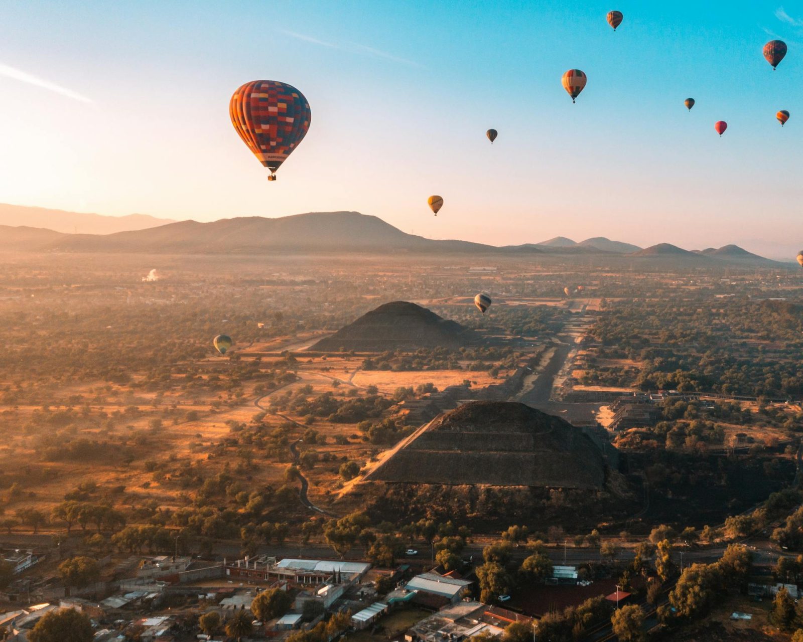 Vista aérea de la calzada de los muertos